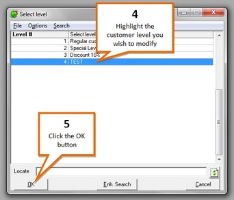 EZACC Modify Customer Level 03