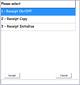 EZPOSB printer options menu