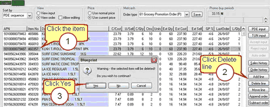EZORD Delete Order Line 01
