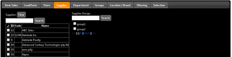 EZWEB Supplier Tab