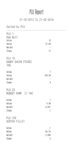 EZSCA PLU Report Example