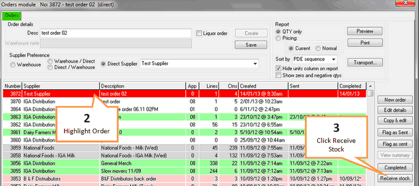 EZINV Receive Order 01